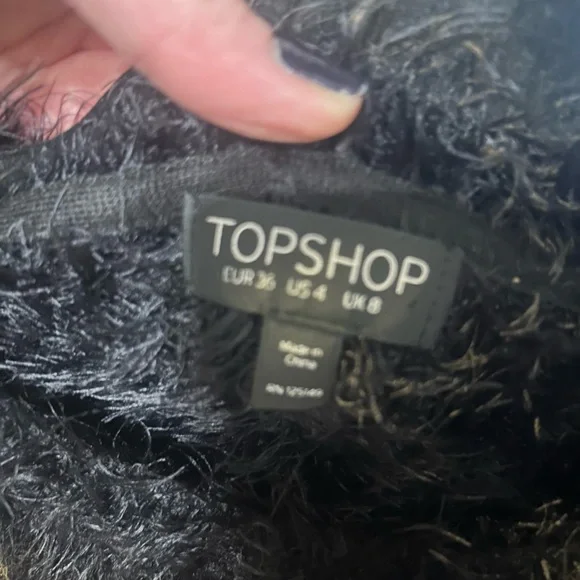 Topshop Black Fuzzy Sweater - Picture 3 of 3